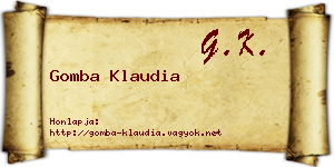 Gomba Klaudia névjegykártya