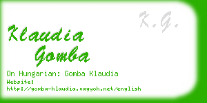 klaudia gomba business card